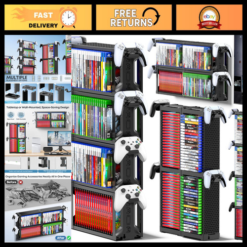 Video game storage tower rack - video,