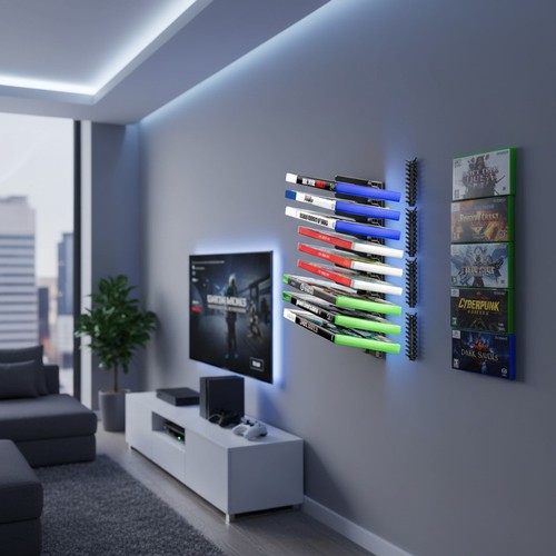 Sturdy black gaming shelf - gaming,